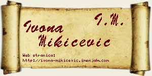 Ivona Mikićević vizit kartica